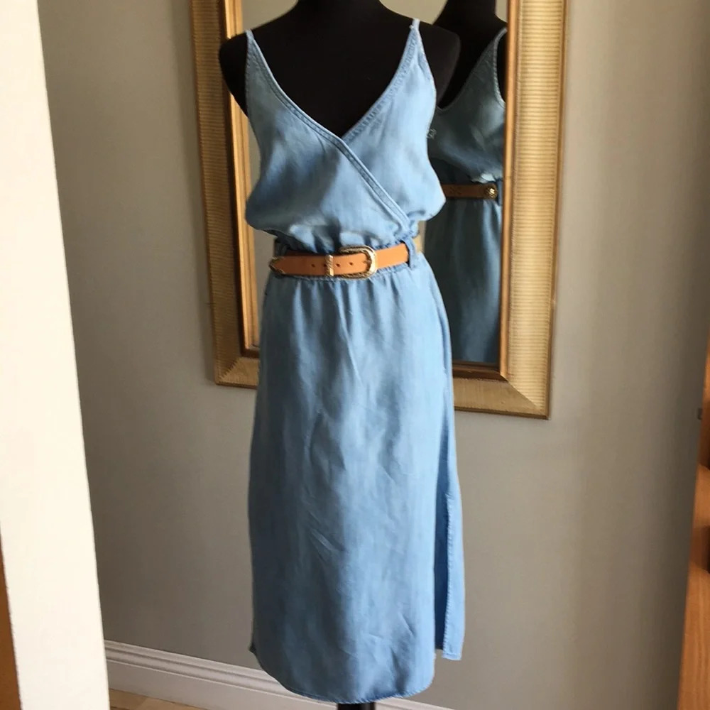 New* Bella Dahl Midi‎ Sleeveless Chambray Dress